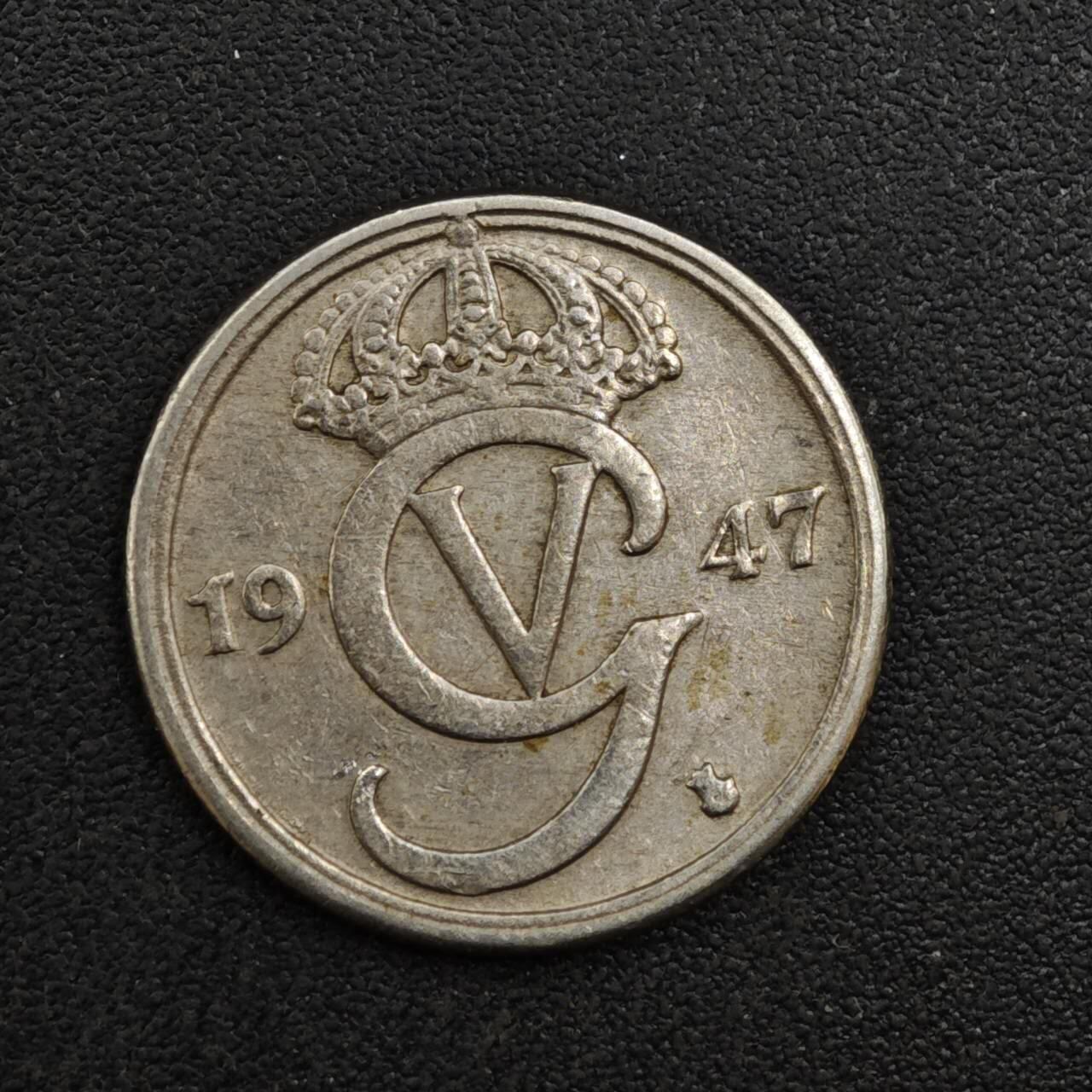 【淘币小摊】实时拍第八百一十三拍   散币场   满百包邮可预留二周 每周一统一发货   瑞典1947年10欧尔镍币