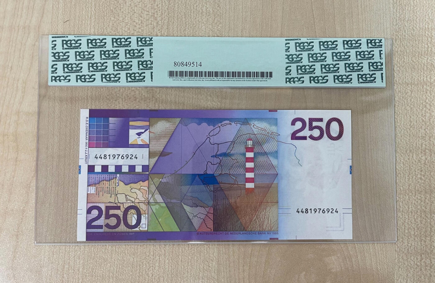【礼羽收藏】🌏世界钱币拍卖第114期 荷兰 1985年250盾 灯塔 PCGS67 绿标严评 品相绝
