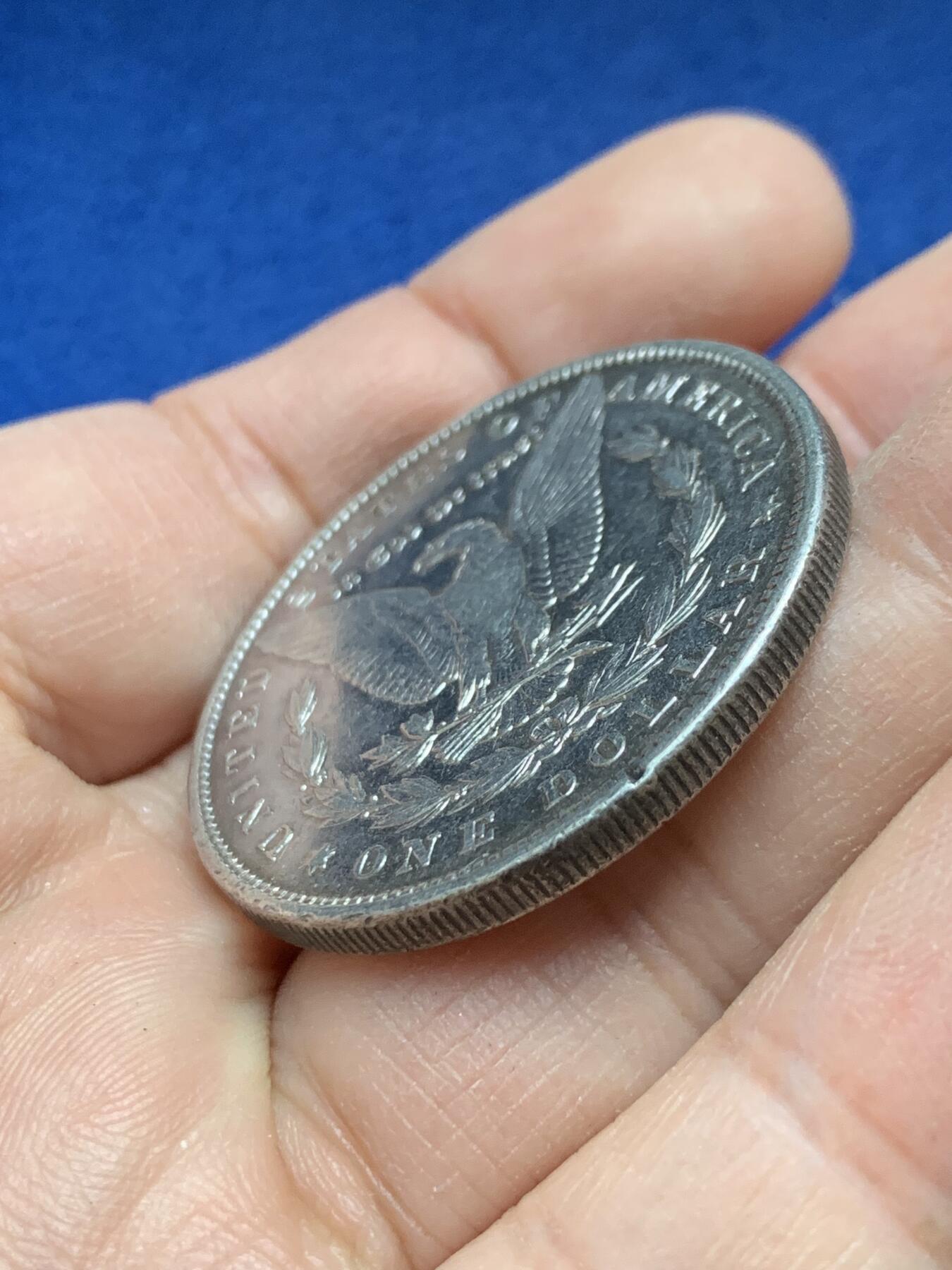 《竞宝斋》第443场 周日，周一，2场连拍 （全场包邮） 美国1897年摩根1美元银币 细节见图