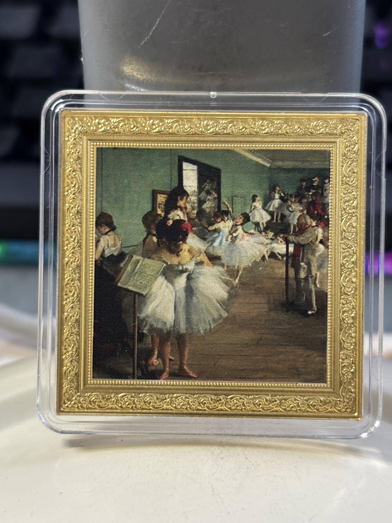 第184期拍卖 纽埃2021年世界名画系列德加《舞蹈课》1盎司银币，999银，发行999枚，有氧化点，