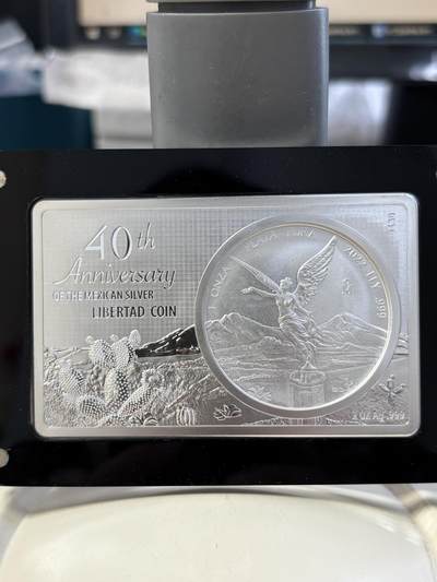 第184期拍卖 - 墨西哥2022年自由女神银币发行40周年1盎司银币+2盎司银条，999银，发行2022套