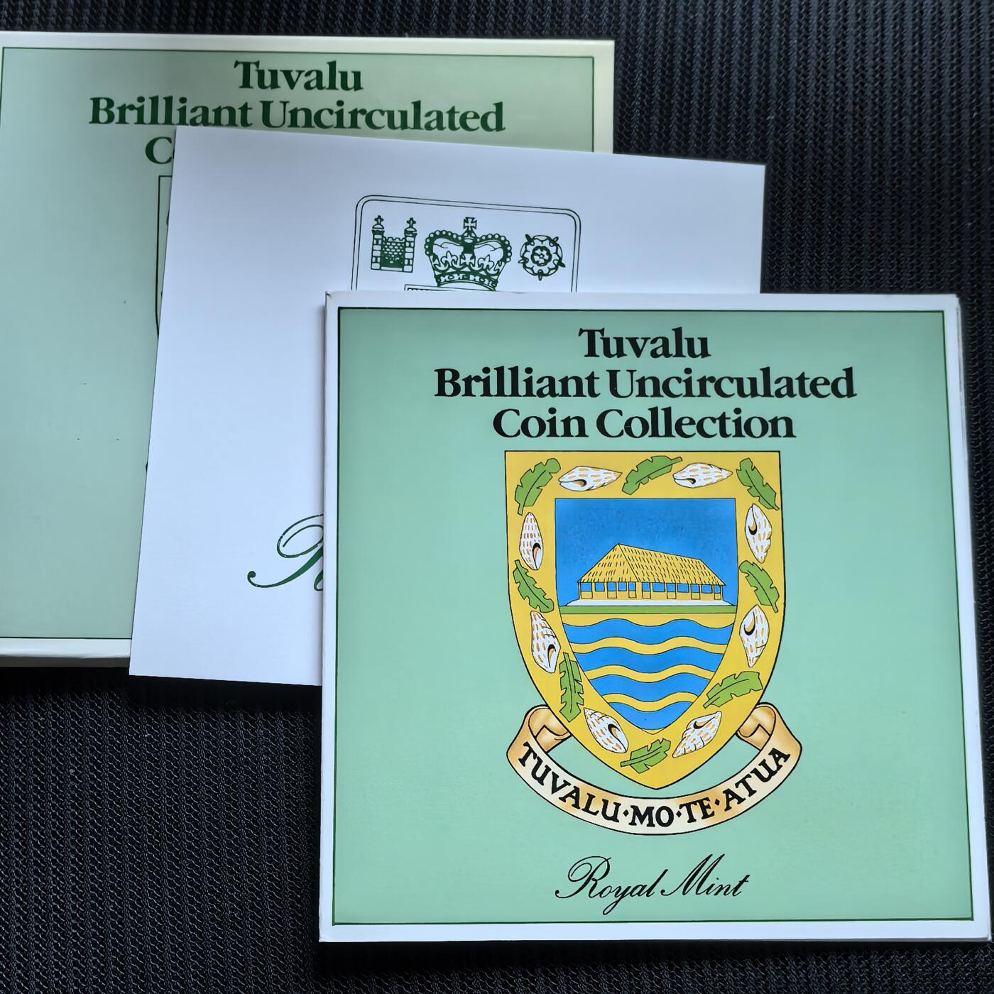 道一币馆币章第一百五十六场 原包装带证书 图瓦卢1985年套币七枚