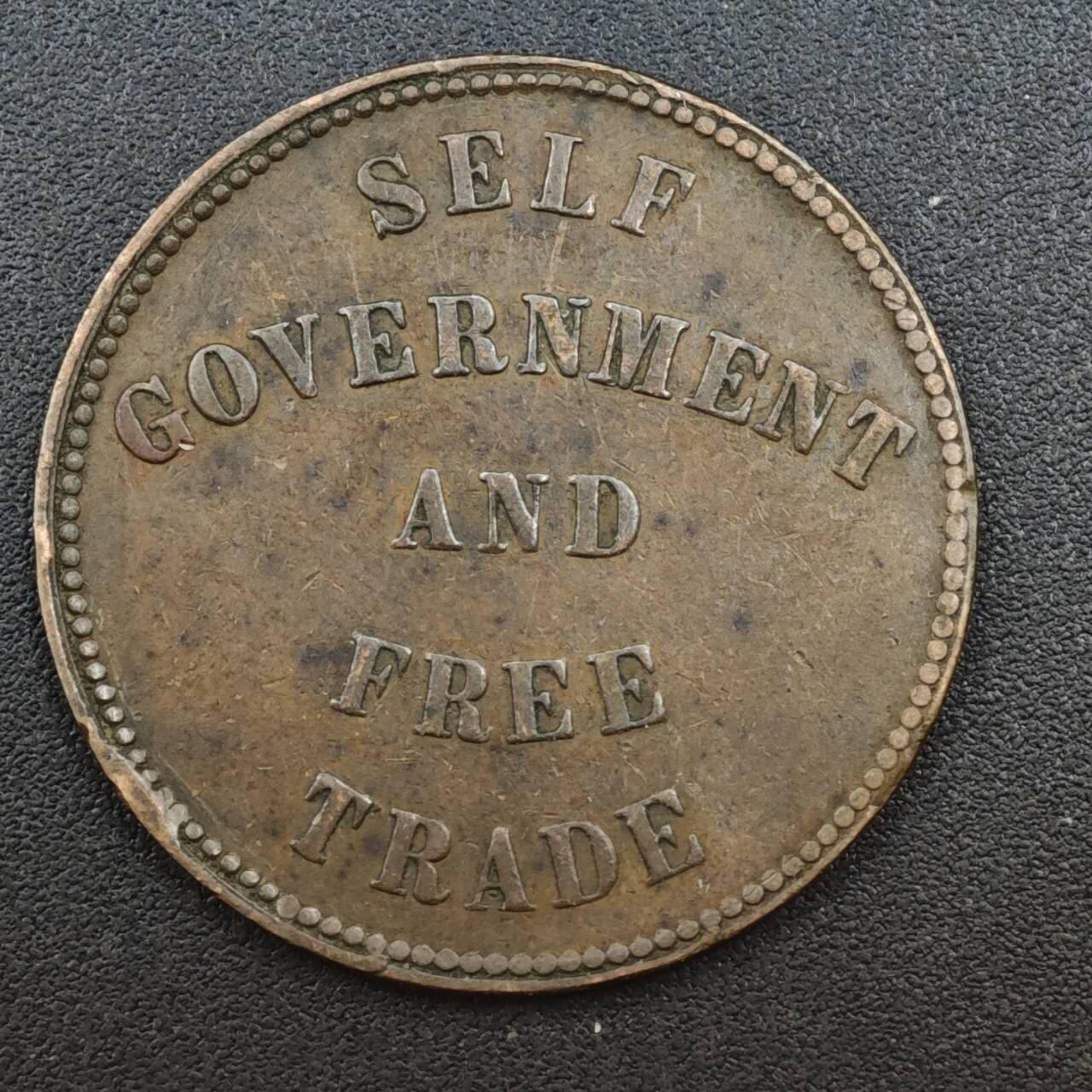 【淘币小摊】实时拍第八百一十三拍   散币场   满百包邮可预留二周 每周一统一发货   爱德华王子岛1857年自治政府自由贸易一分铜币代币