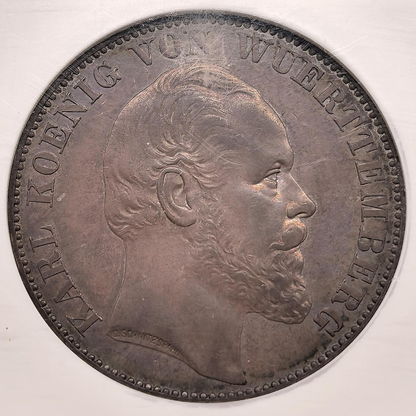 纫秋兰以为佩·凡希社微拍感恩专场 1871德国符腾堡胜利天使泰勒NGC-MS62，欧陆灰彩标准器。