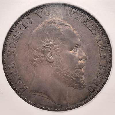 纫秋兰以为佩·凡希社微拍感恩专场 - 1871德国符腾堡胜利天使泰勒NGC-MS62，欧陆灰彩标准器。