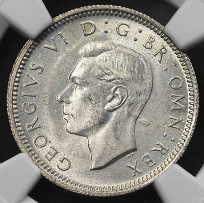 修遠堂世界钱币第九十五期 - NGC MS65 1946年英国6便士银币