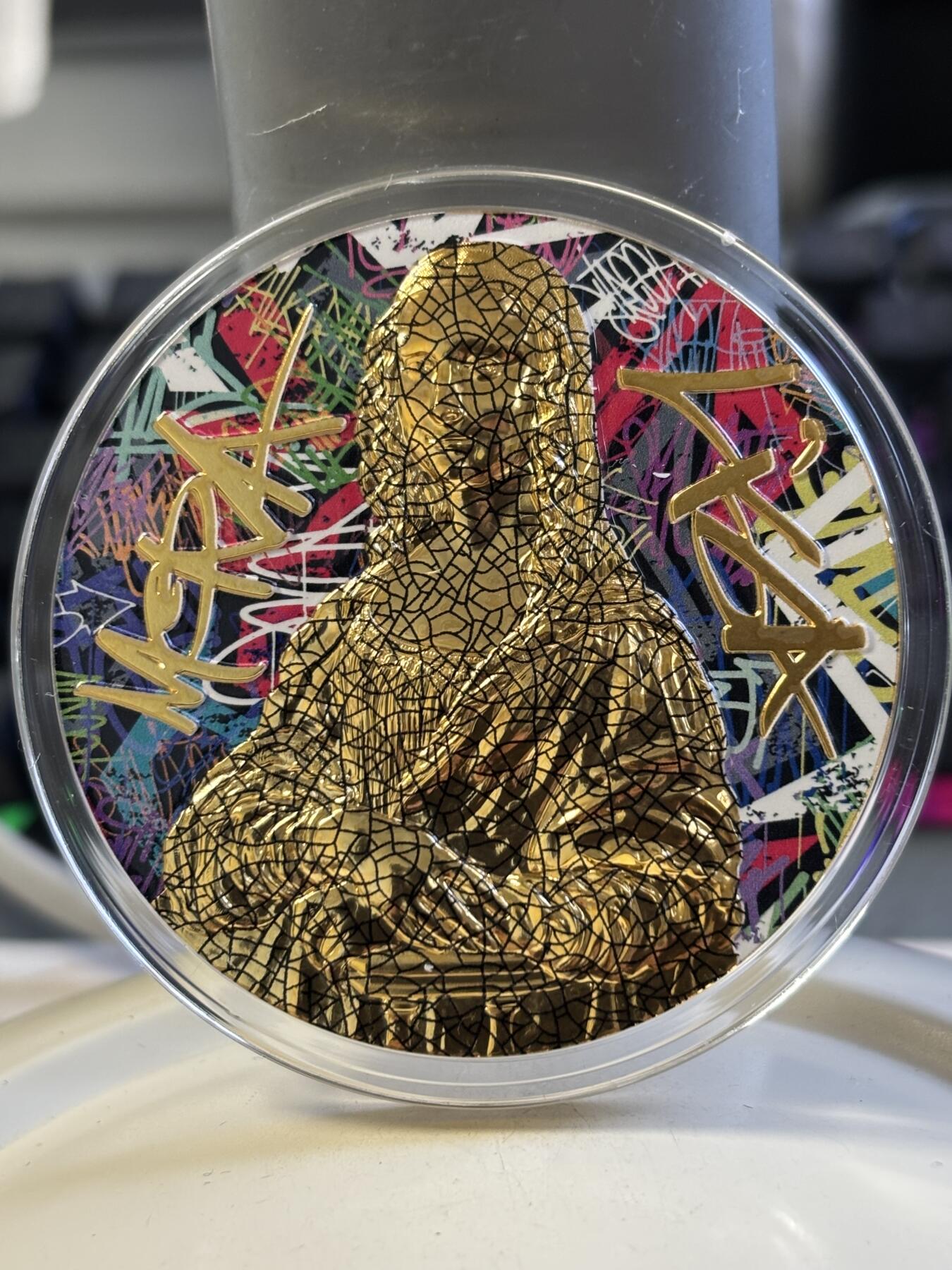 第183期拍卖 纽埃2023年波普艺术系列蒙娜丽莎2盎司纪念彩银币，999银，发行500枚