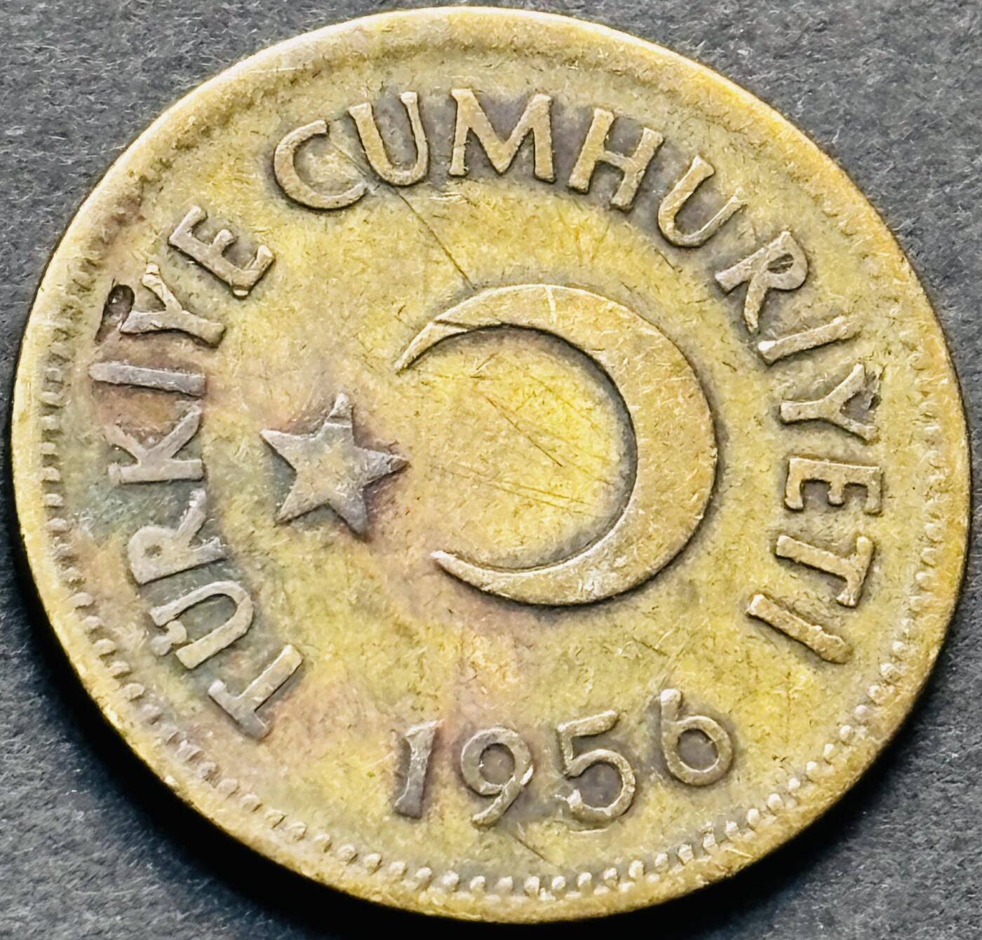 文馨钱币收藏第 284 场，【 长期接收代拍品】老藏家拍品南朝鲜李承晚时期货币，泰国大型纪念币，土耳其各时期及各国套币场 少见 1956 年土耳其 25 图库黄铜币，关门版