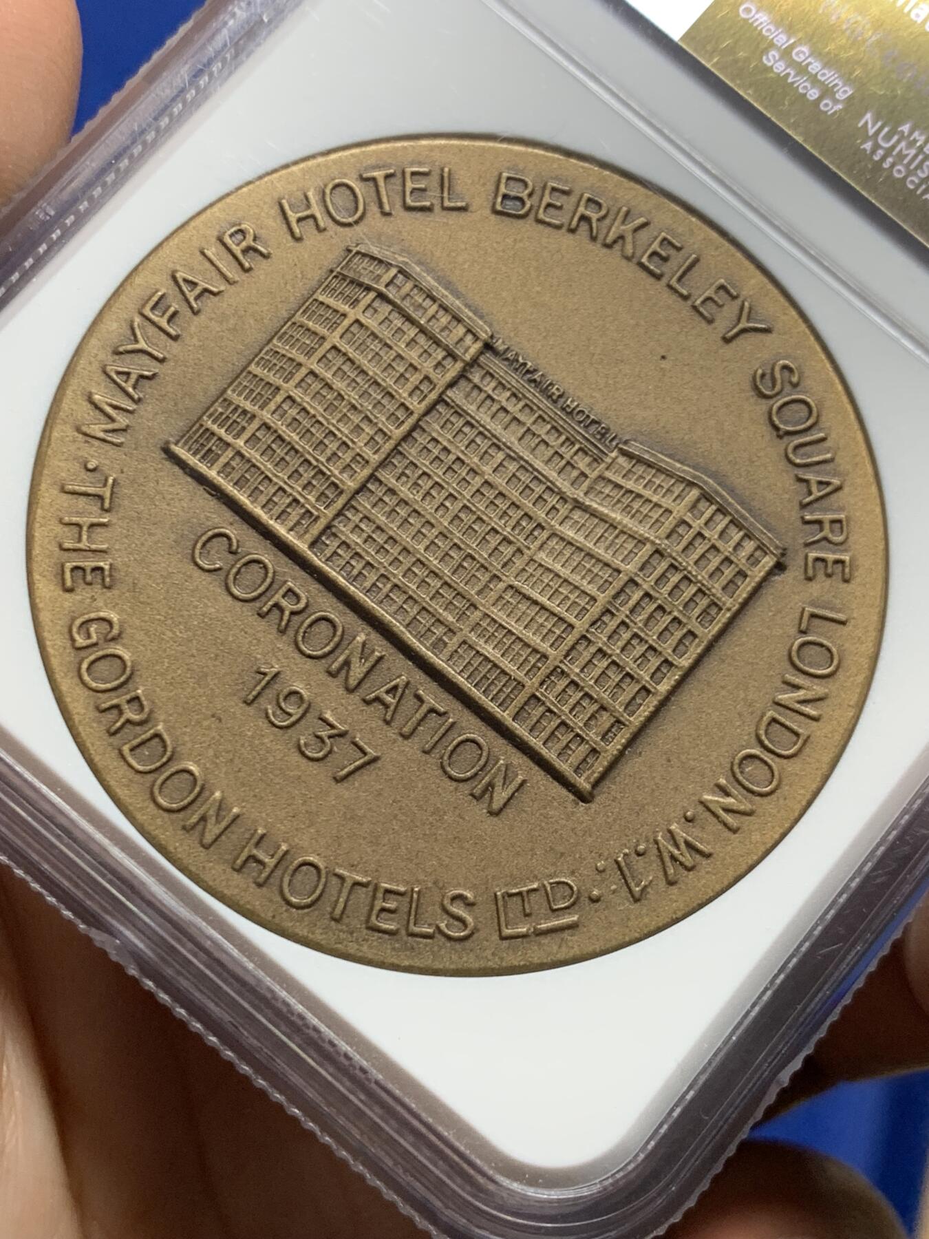 《竞宝斋》第443场 周日，周一，2场连拍 （全场包邮） NGC MS64BN 1937英国国王乔治六世加冕典礼‌纪念铜章