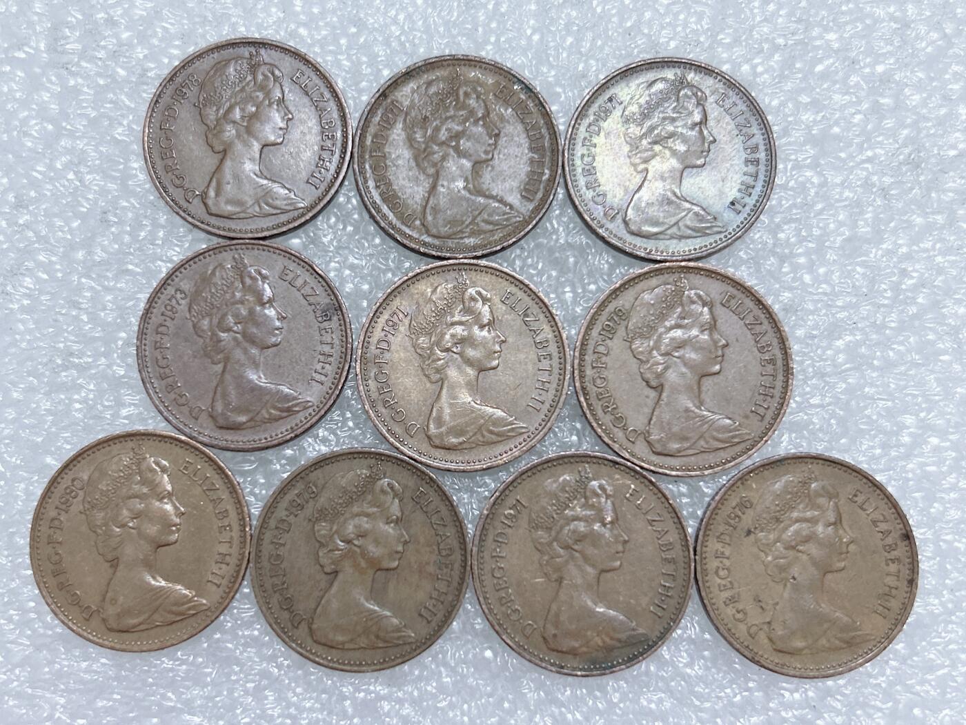 第一海外回流一元起拍收藏 散集专场  第274期 英国1便士硬币 10枚 花冠女王版