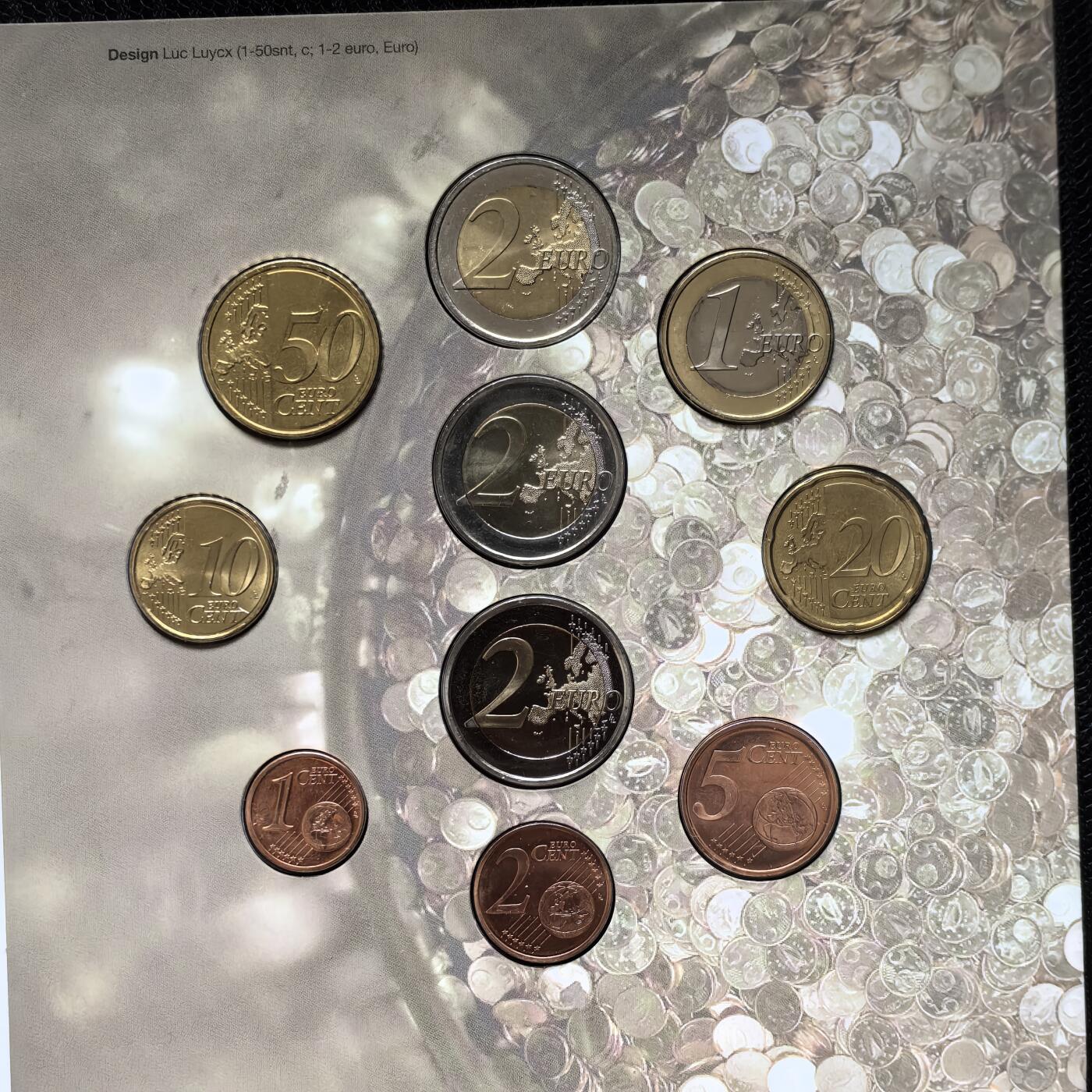 道一币馆币章第一百五十六场 原包装 芬兰2015年欧元套币十枚 含2欧元纪念币三枚