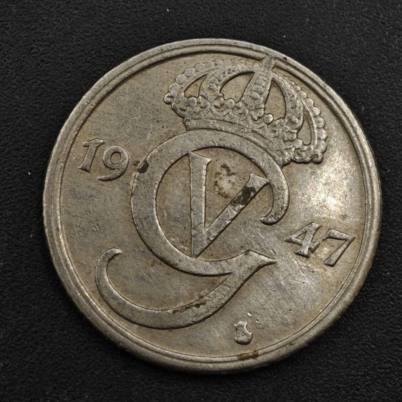 【淘币小摊】实时拍第八百一十三拍   散币场   满百包邮可预留二周 每周一统一发货   瑞典1947年50欧尔镍币