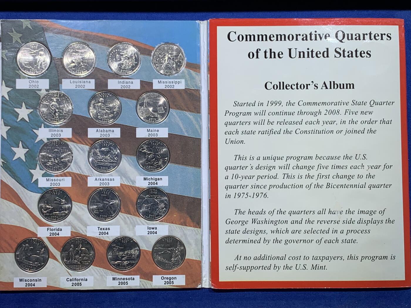 《竞宝斋》第443场 周日，周一，2场连拍 （全场包邮） 美国州币原光一本51枚+美国1986年50分自由女神像精制币