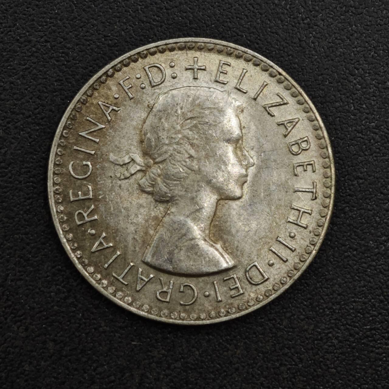 【淘币小摊】实时拍第八百一十三拍   散币场   满百包邮可预留二周 每周一统一发货   澳大利亚1955年伊丽莎白二世3便士银币