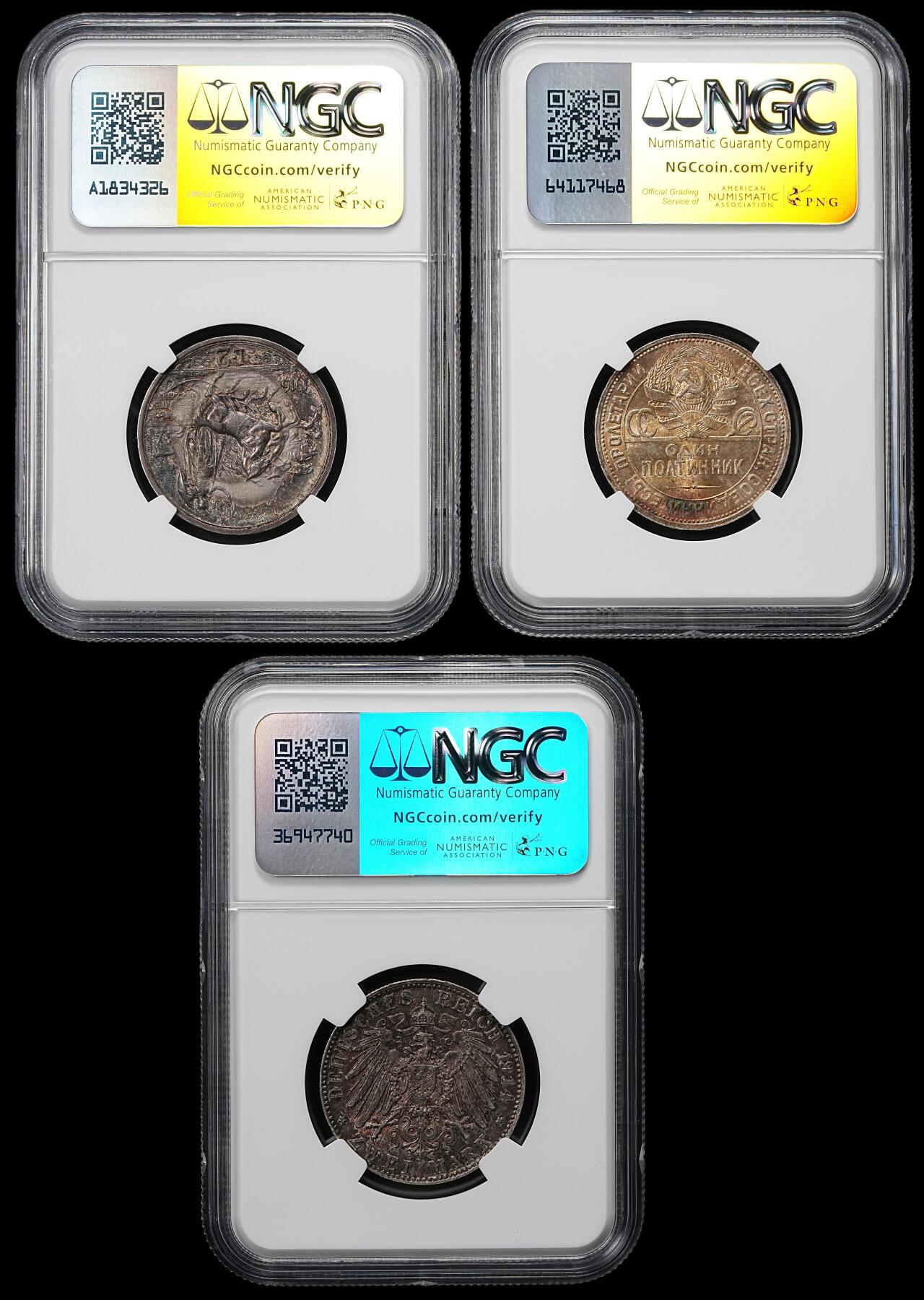 修遠堂世界钱币第九十五期 NGC评级 世界银币3枚