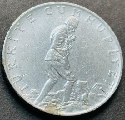 文馨钱币收藏第 284 场，【 长期接收代拍品】老藏家拍品南朝鲜李承晚时期货币，泰国大型纪念币，土耳其各时期及各国套币场 - 星月形向左 1978 年土耳其 2.5 里拉大币 30mm