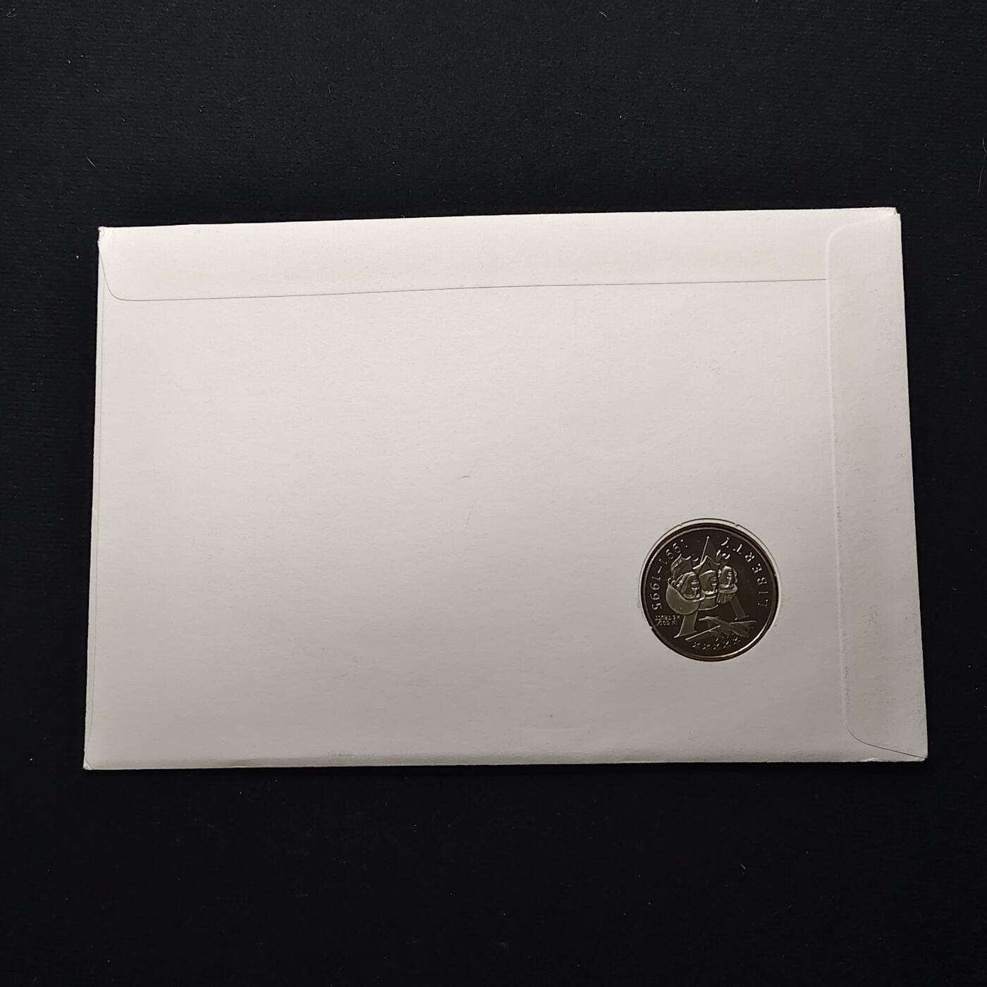 【全场包邮】纯粹捡漏拍482场（免费代拍第19场）-币封+套装+富兰克林（注意佣金） 【邮币封】美国1995年半美元二战胜利50周年精制纪念邮币封