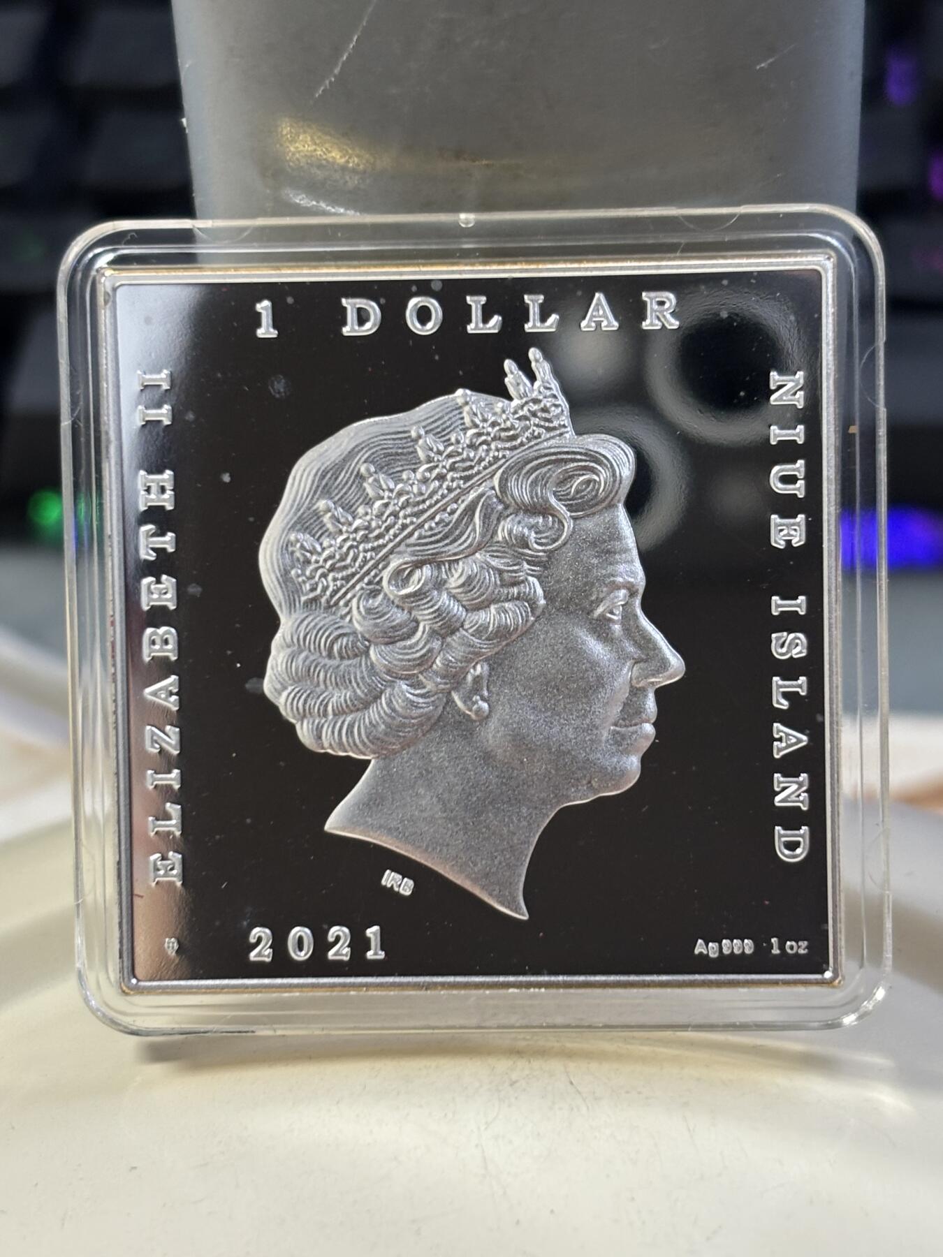 第184期拍卖 纽埃2021年世界名画系列德加《舞蹈课》1盎司银币，999银，发行999枚，有氧化点，