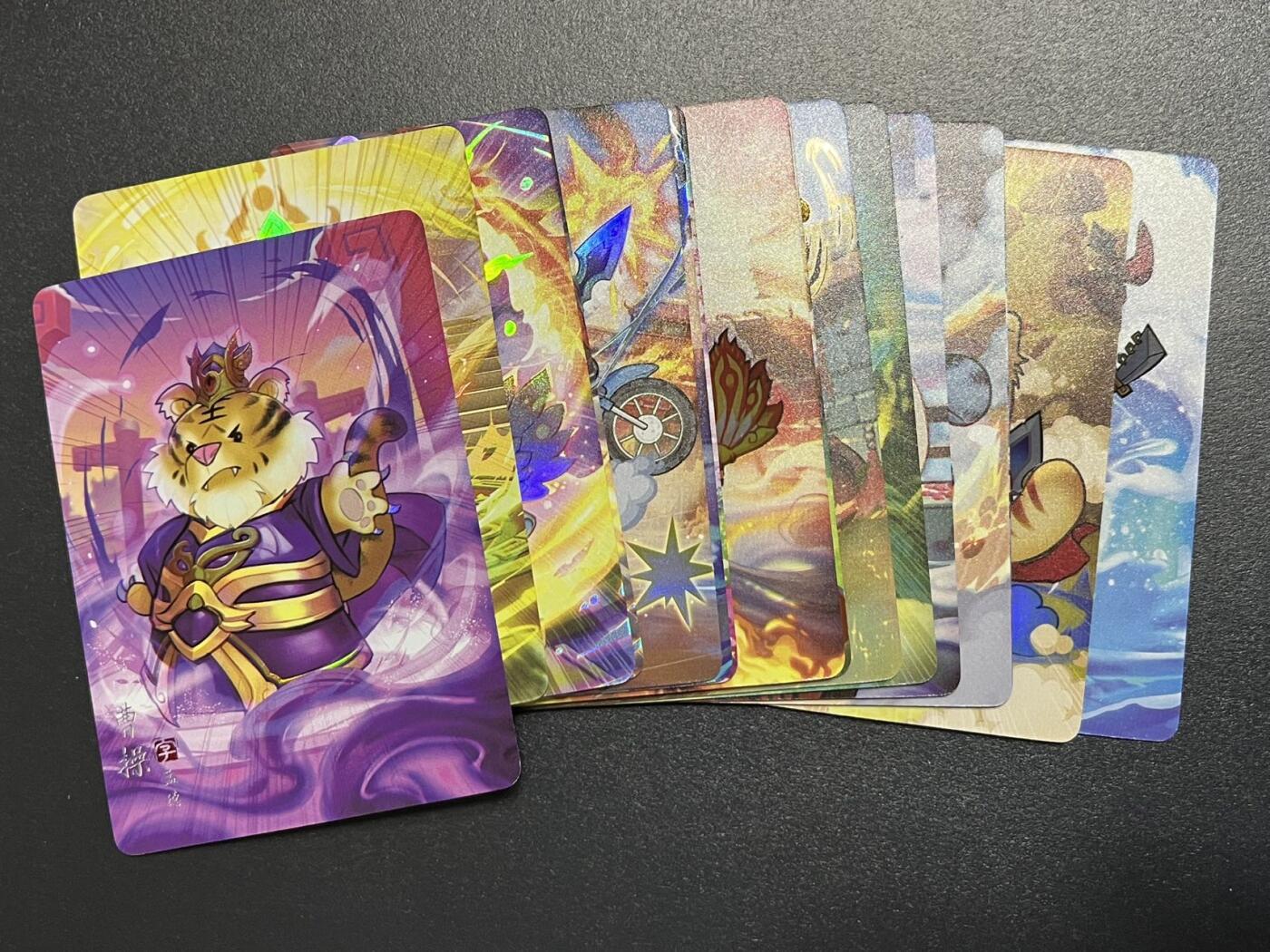 卡牌杂货铺专场拍卖第一场 11.29周六晚10:00截拍 【裸卡】焱卡文化 燎原三国 豪杰传 Q版一套15张 彩闪