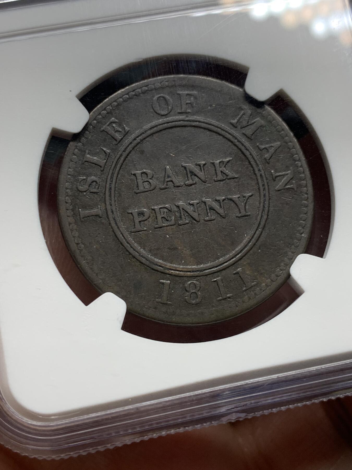 《竞宝斋》第443场 周日，周一，2场连拍 （全场包邮） NGC FD 英属马恩岛1811年乔治三世1便士铜币