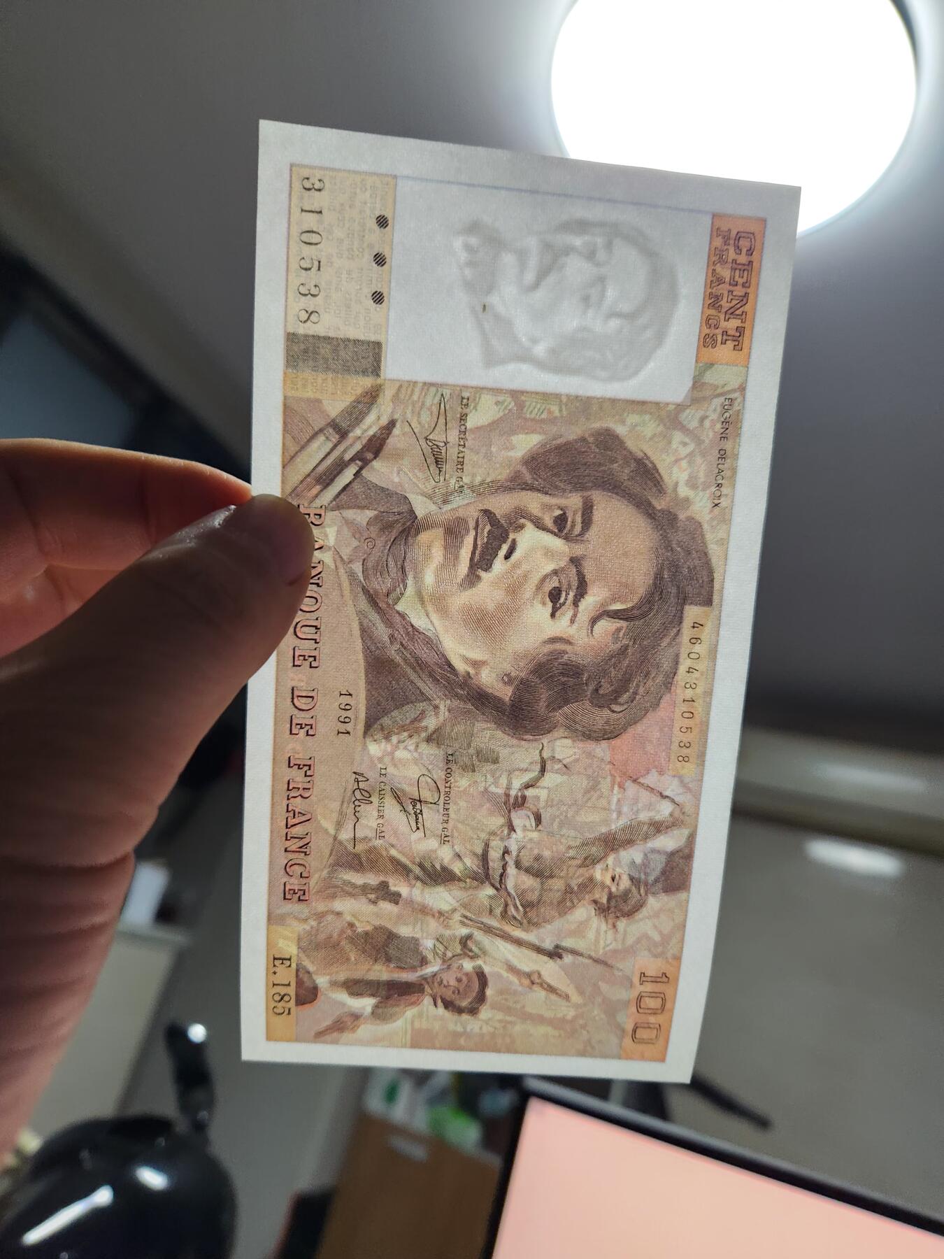 12月3号晚上8点 外国纸币自动截拍第67场 100法郎极美品