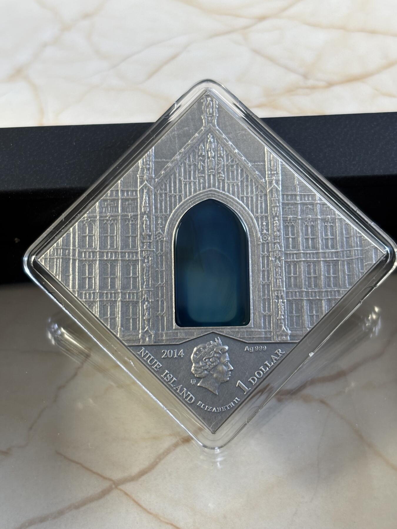 第183期拍卖 纽埃2014年1元 艺术改变世界 浪漫主义建筑 纪念银币 ，999银，28.28克，发行3333枚