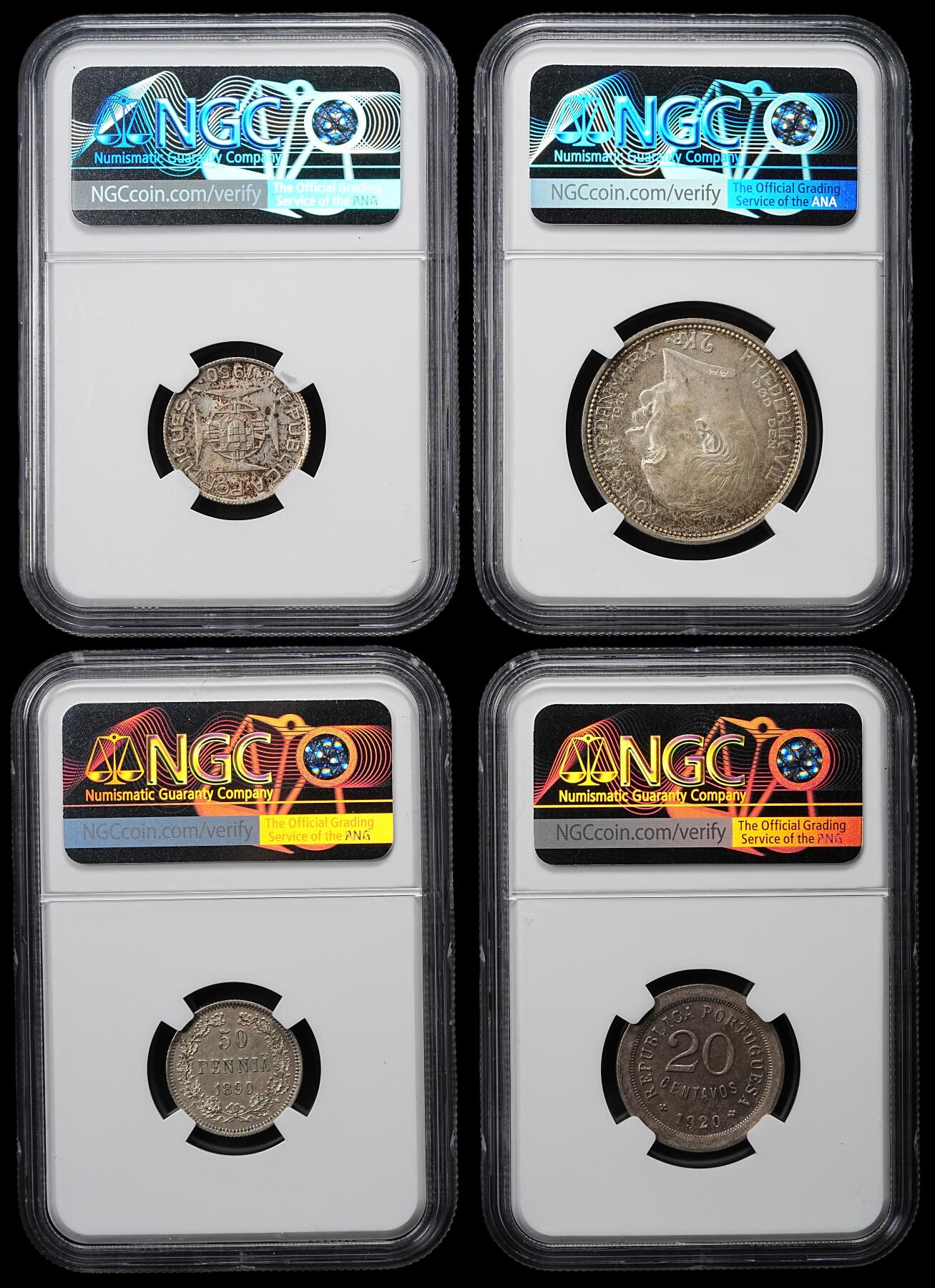 修遠堂世界钱币第九十五期 NGC评级 世界钱币4枚 三银一镍