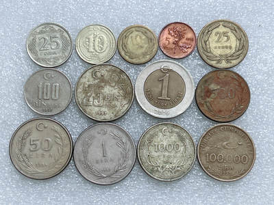 第一海外回流一元起拍收藏 散集专场  第274期 - 土耳其不同面值硬币 13枚