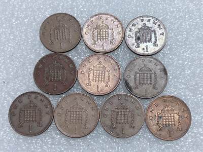 第一海外回流一元起拍收藏 散集专场  第274期 - 英国1便士硬币 10枚 高冠女王版
