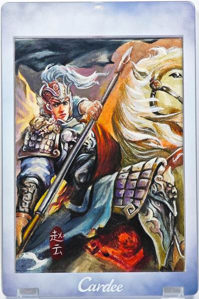 白泽拍卖卡牌手绘专场第29期（忽有故人心上过，回首山河已是秋） - 2025 花枪手绘卡 赵云  吾岩亲签 卡砖封装