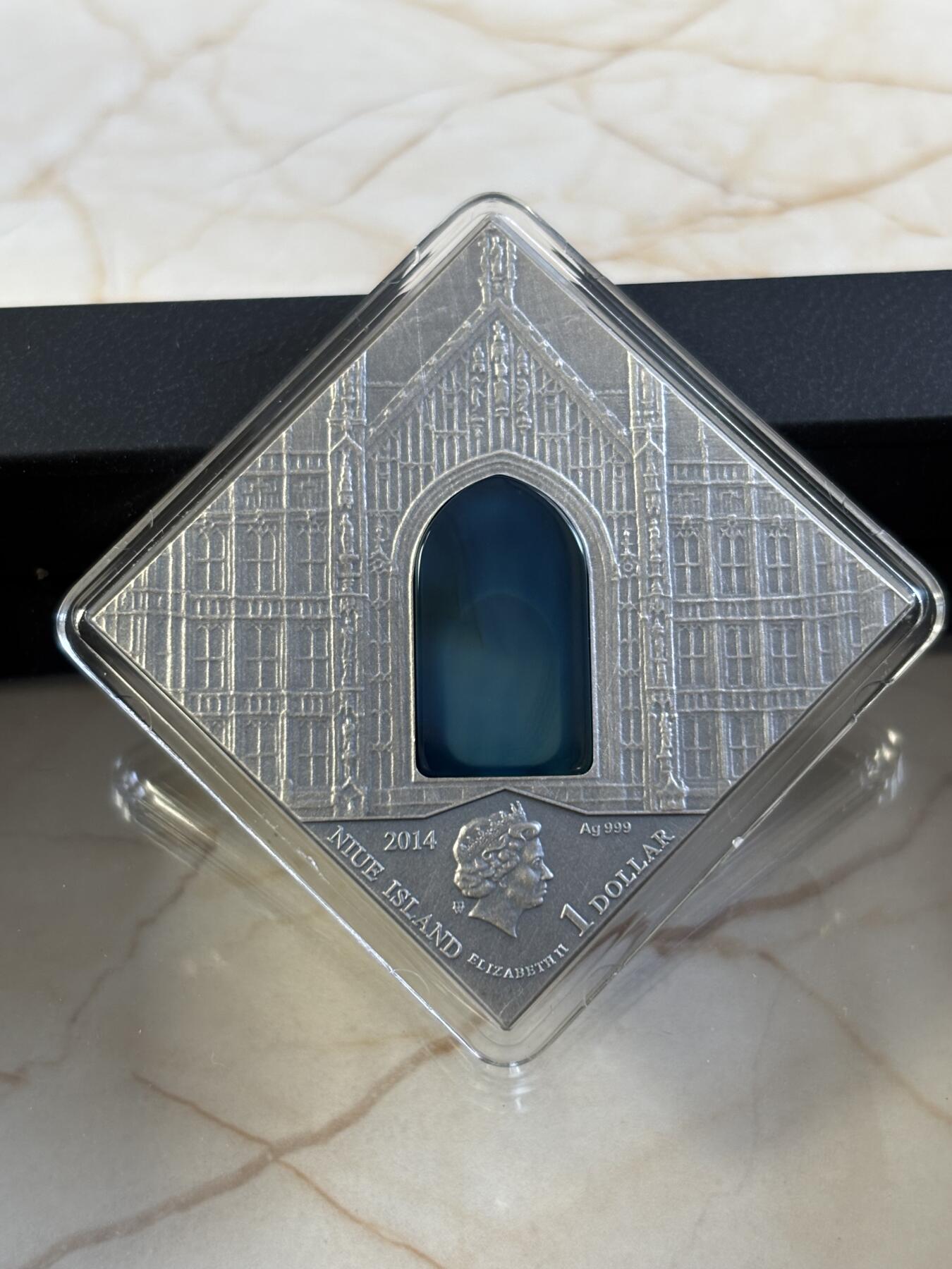 第183期拍卖 纽埃2014年1元 艺术改变世界 浪漫主义建筑 纪念银币 ，999银，28.28克，发行3333枚