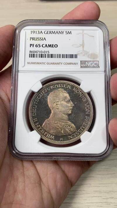 NGC-PF65CAM 1913年德国威廉二世军装精制5马克