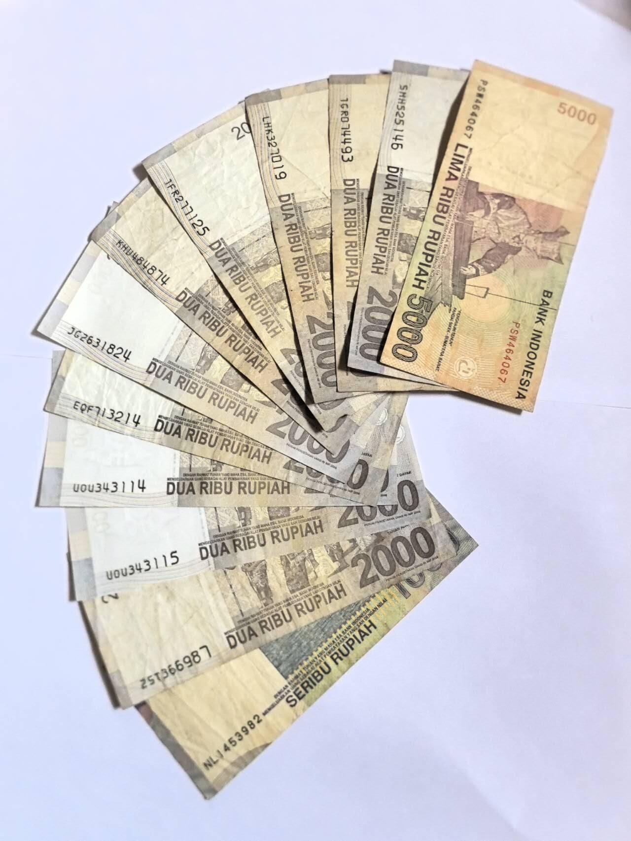 各国外币第100期 无佣金 印度尼西亚一组12张