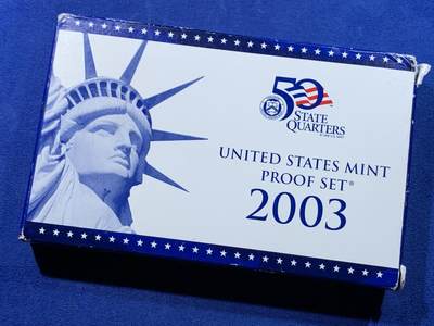 《竞宝斋》第443场 周日，周一，2场连拍 （全场包邮） - 美国2003年精制套币和精制州币5枚 细节见图