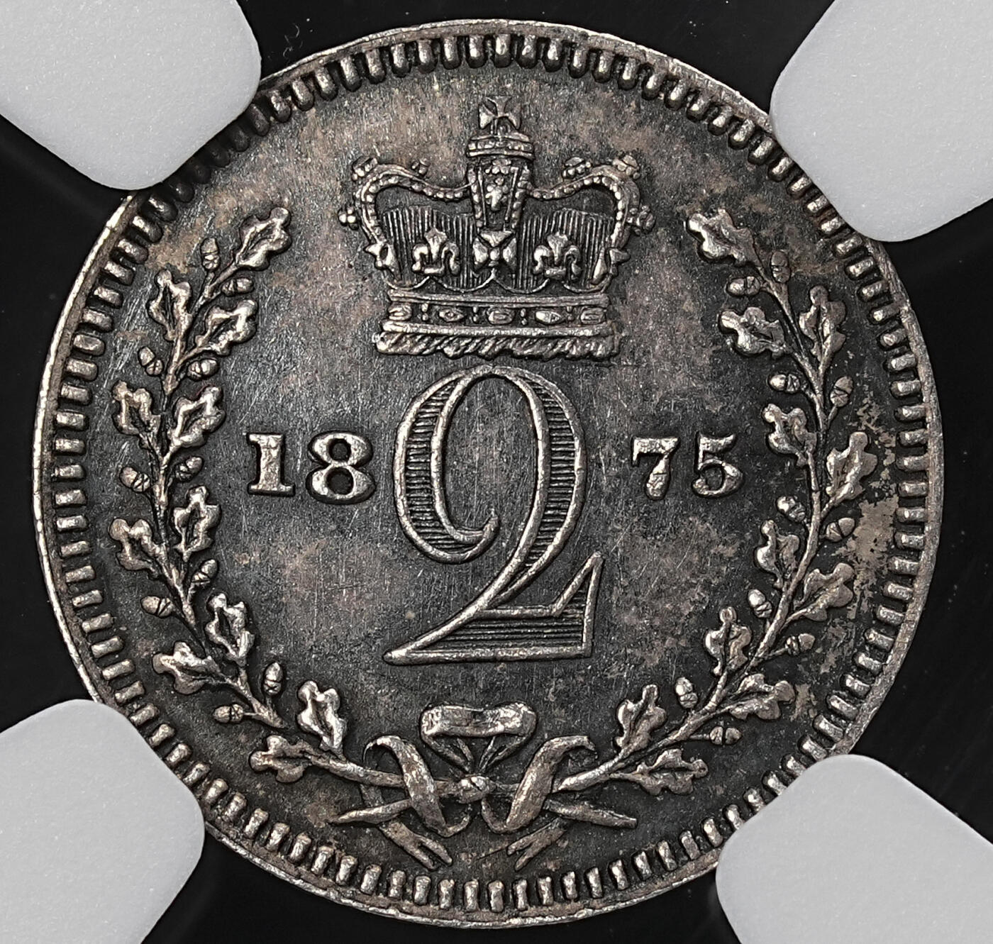 修遠堂世界钱币第九十五期 NGC MS62 1875年英国2便士濯足银币