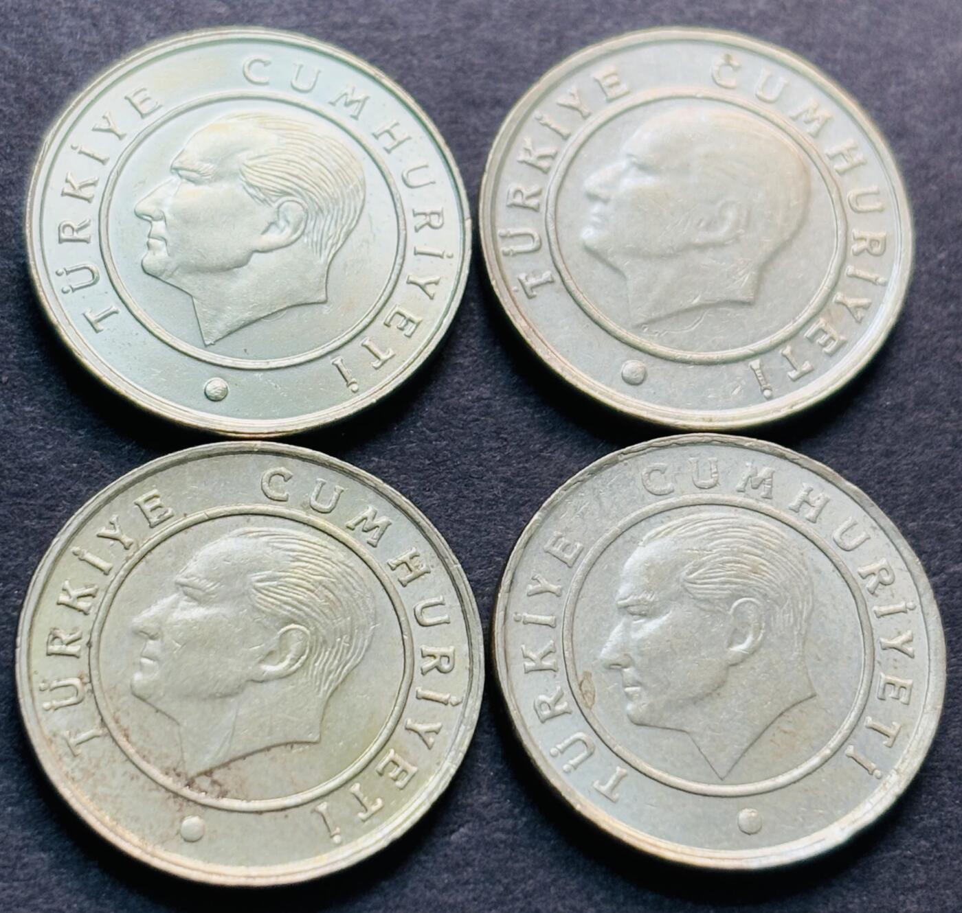 文馨钱币收藏第 284 场，【 长期接收代拍品】老藏家拍品南朝鲜李承晚时期货币，泰国大型纪念币，土耳其各时期及各国套币场 原光 2009-2018 年土耳其 5 库鲁 4 枚