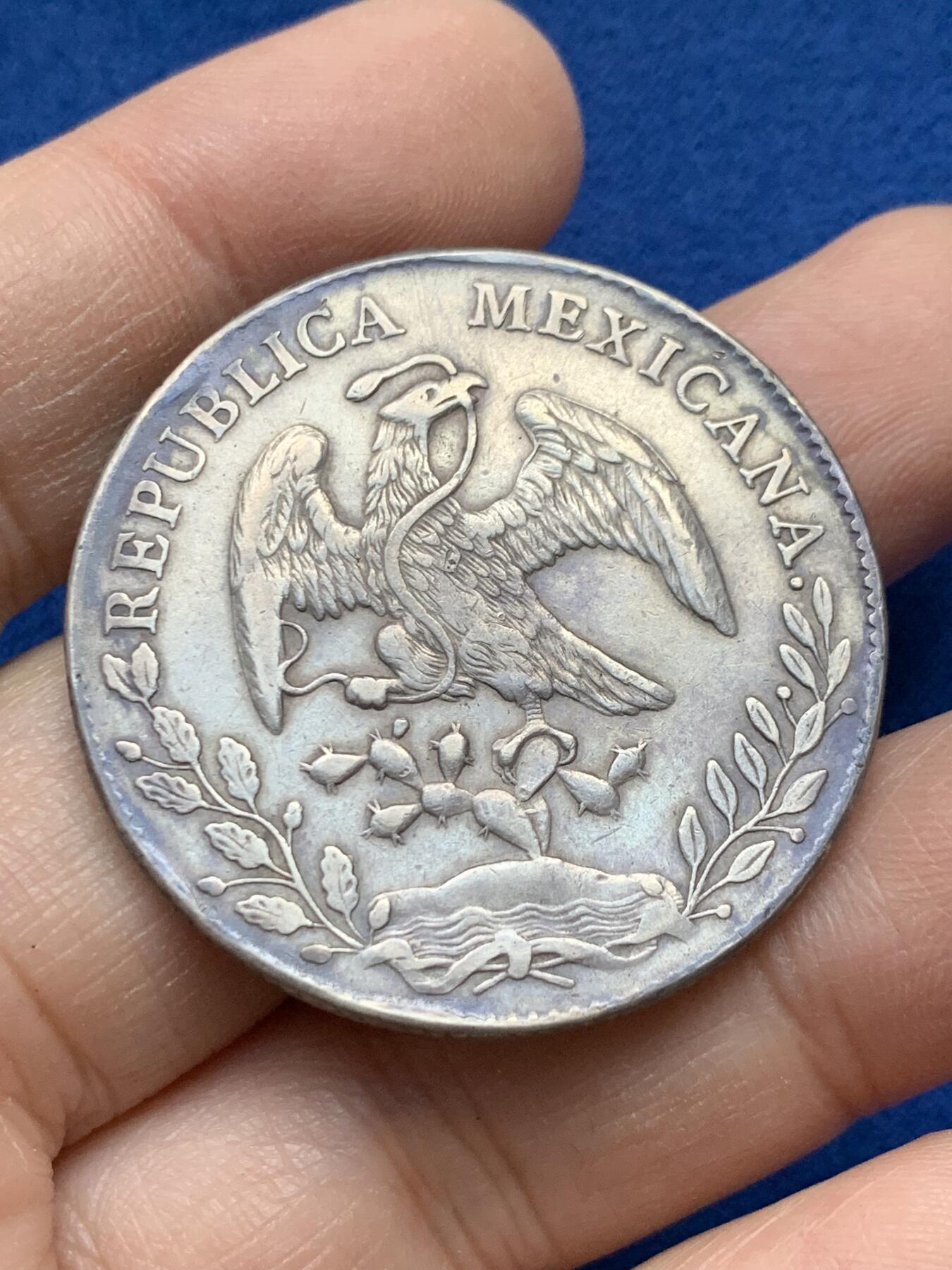 《竞宝斋》第443场 周日，周一，2场连拍 （全场包邮） 墨西哥1896 CN AM版 鹰洋 8R银币