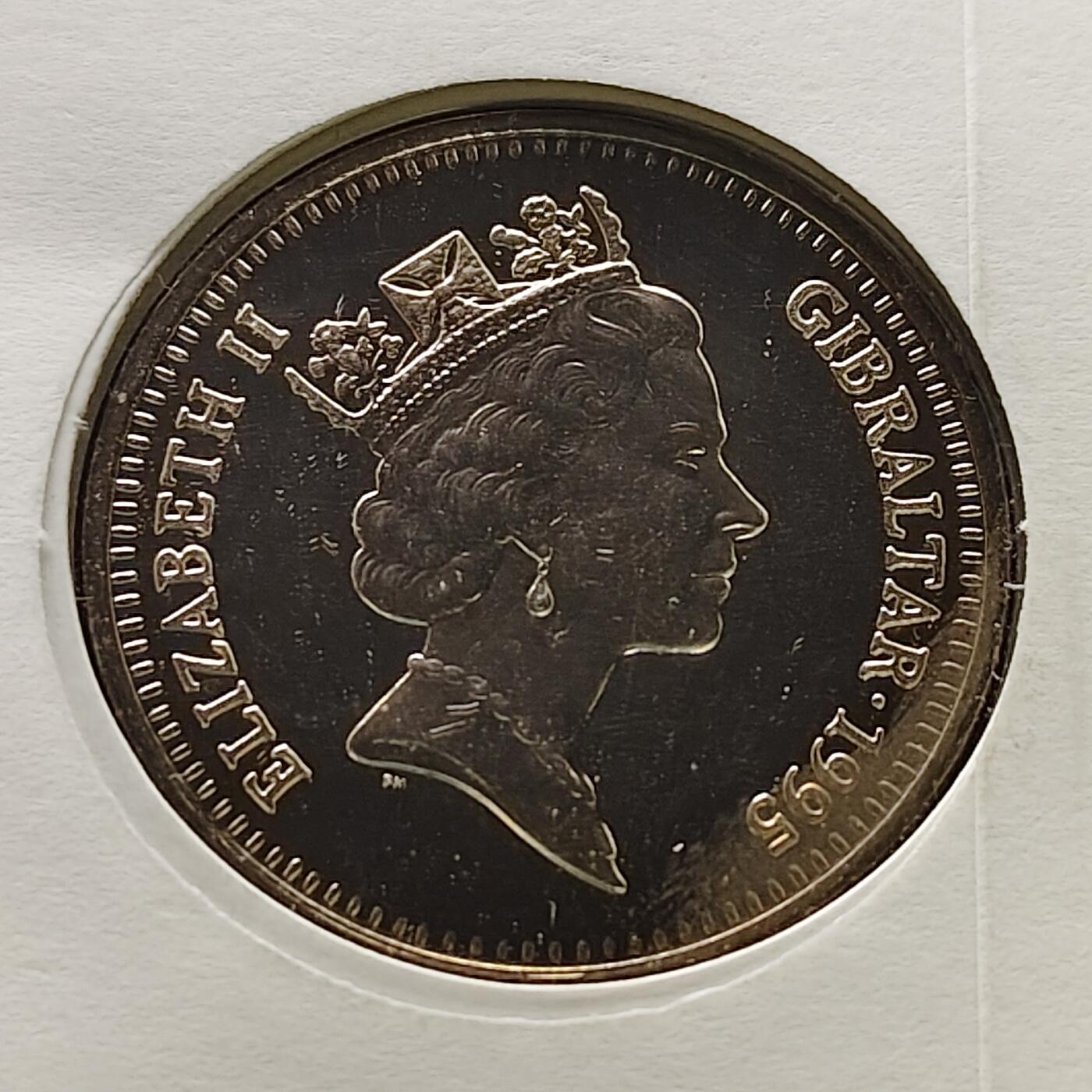 【全场包邮】纯粹捡漏拍482场（免费代拍第19场）-币封+套装+富兰克林（注意佣金） 【邮币封】直布罗陀1995年5镑欧洲解放50周年纪念币邮币封