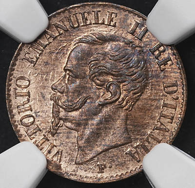 修遠堂世界钱币第九十五期 - NGC MS64RB 1861年意大利1分铜币