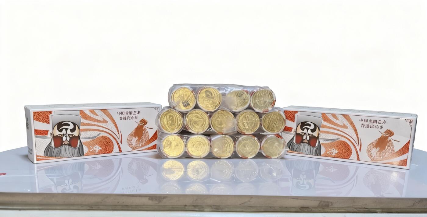 中国京剧艺术纪念币净角5枚，彩色品种，按图发货，包邮！