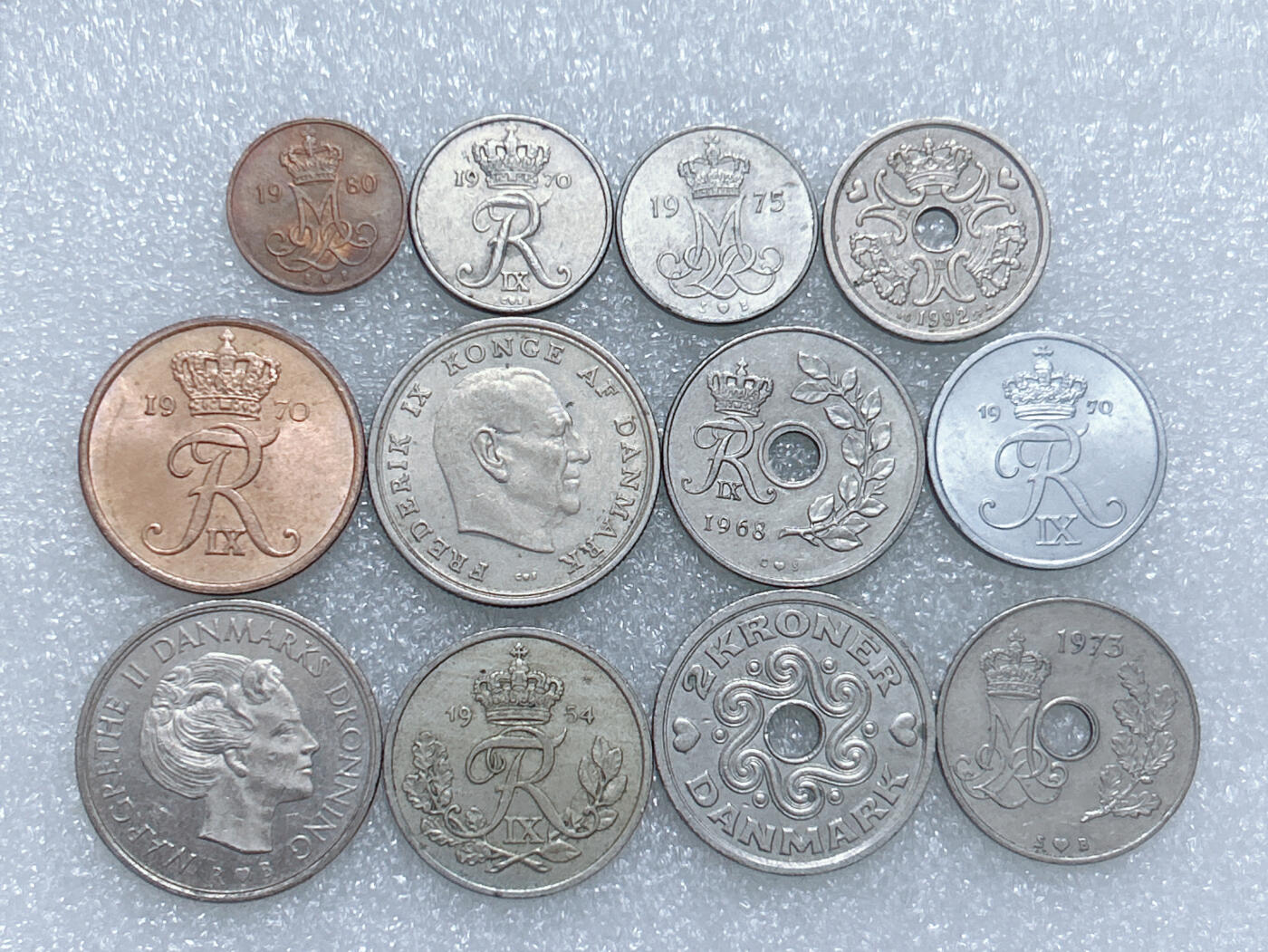 第一海外回流一元起拍收藏 散集专场  第274期 丹麦不同版本硬币 12枚