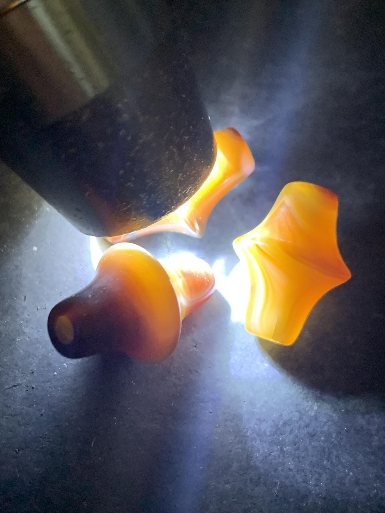 高玉化纹缠丝玛瑙随形通货碟珠一组，