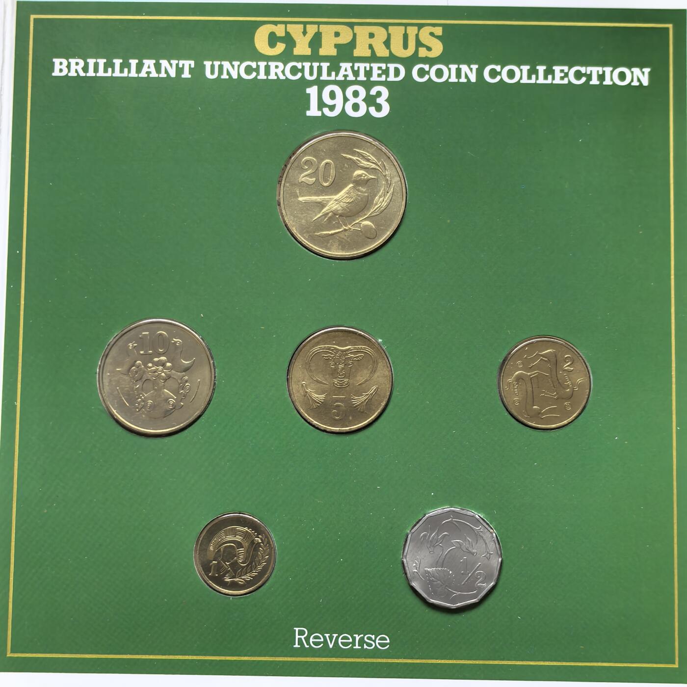 道一币馆币章第一百五十六场 原包装带证书 塞浦路斯1983年套币六枚