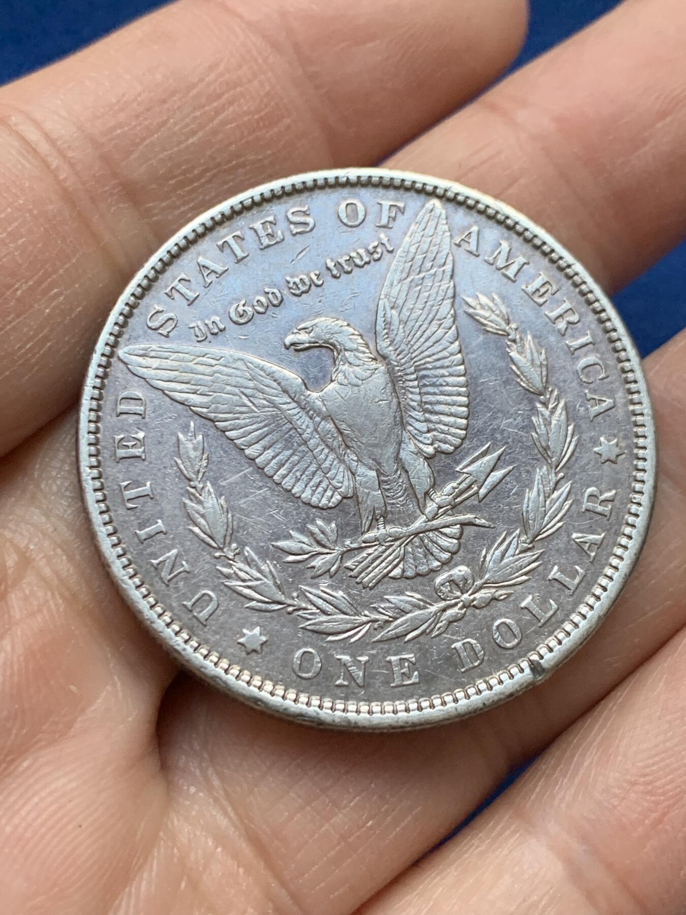 《竞宝斋》第443场 周日，周一，2场连拍 （全场包邮） 美国1897年摩根1美元银币 细节见图