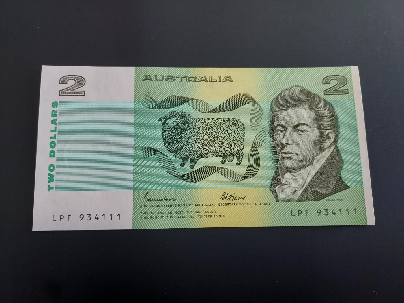 博彦收藏   12月8日 8点 钱币专场 澳洲 旧版2元 UNC 