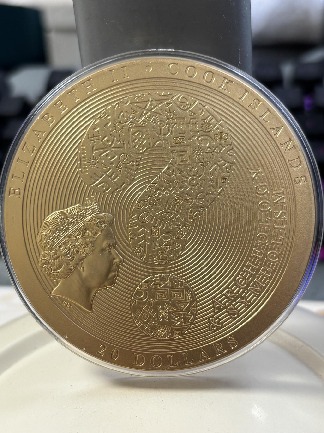 第184期拍卖 库克2021年考古系列巴克特里亚3盎司双面镀金银币，999银，发行99枚