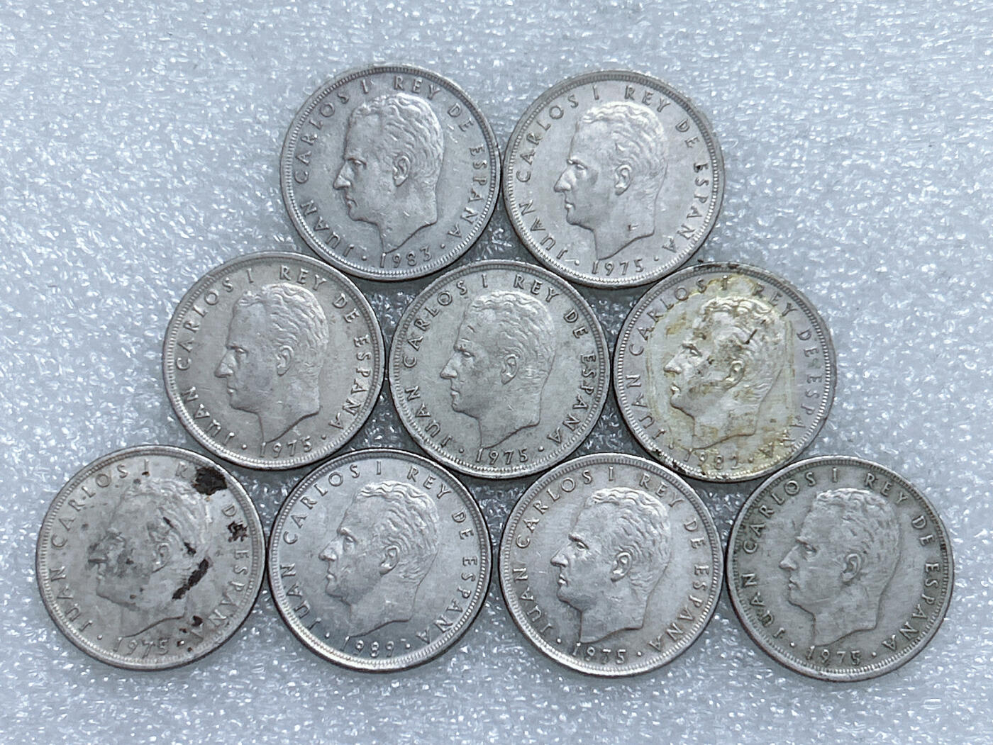 第一海外回流一元起拍收藏 散集专场  第274期 西班牙5比塞塔硬币 9枚