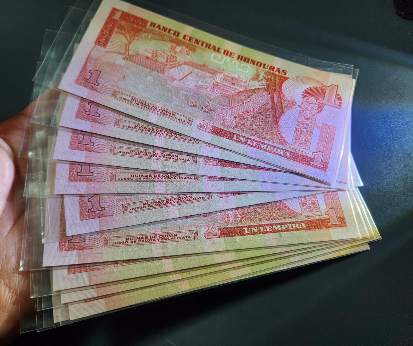 12月3号晚上8点 外国纸币自动截拍第67场 洪都拉斯1984年1。10张断续连号