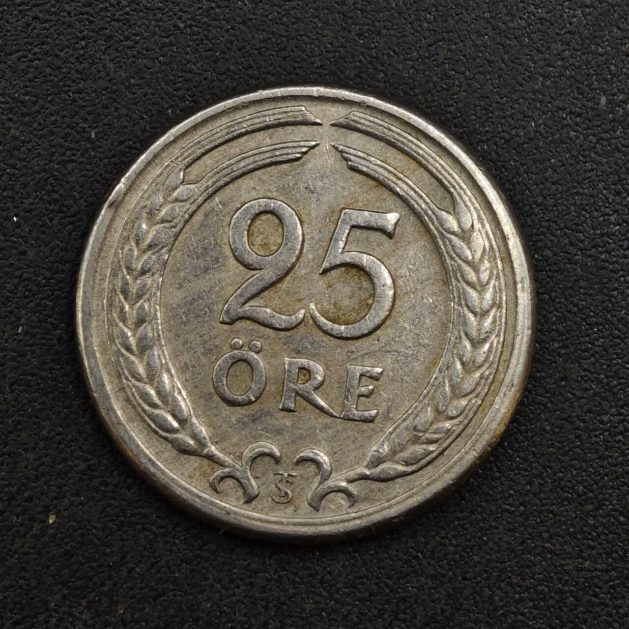 【淘币小摊】实时拍第八百一十三拍   散币场   满百包邮可预留二周 每周一统一发货   瑞典1947年25欧尔镍币