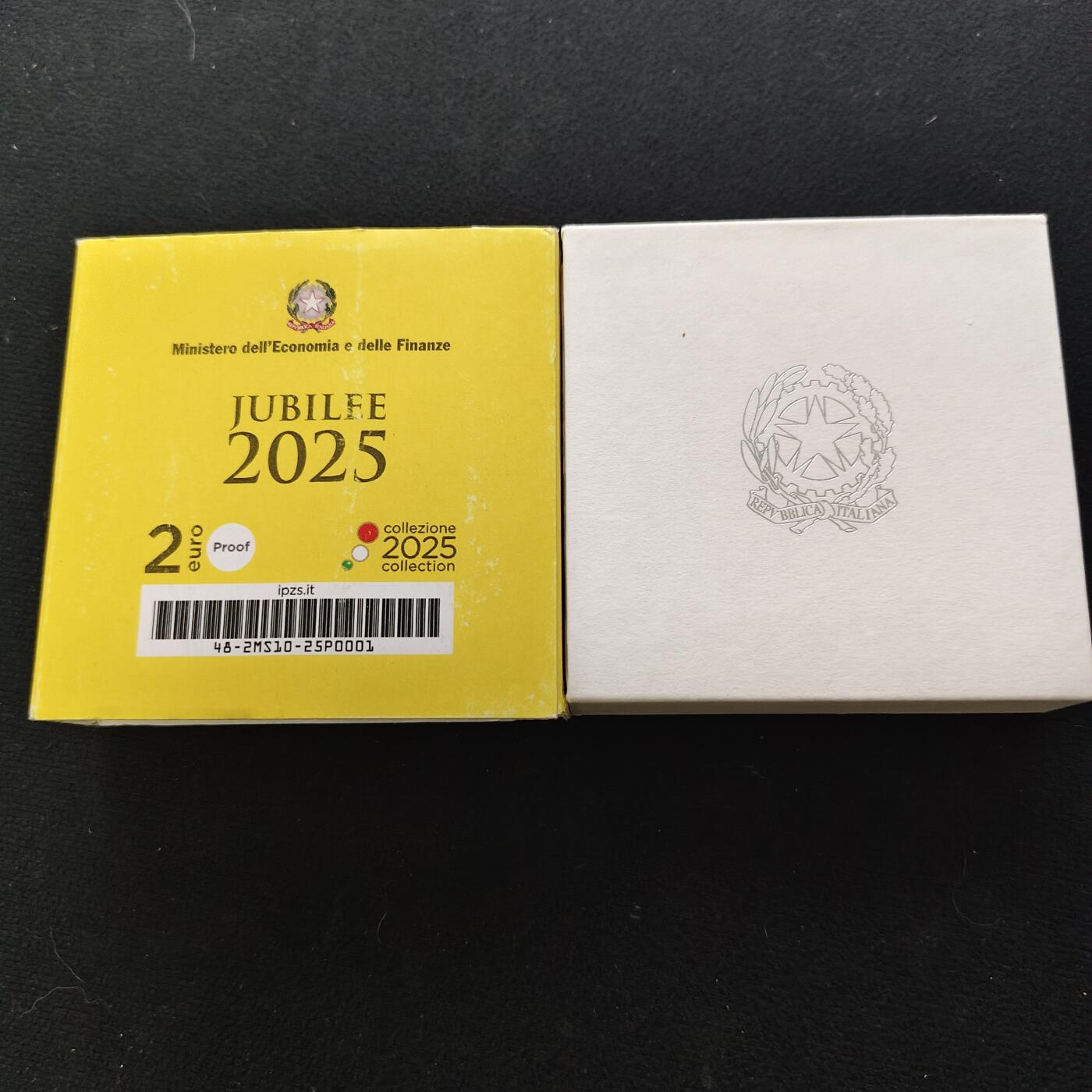 【全场包邮】纯粹捡漏拍483场（免费代拍第20场） 意大利2025年2欧元圣年双色精制纪念币-盒证全
